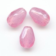 Faceted Pear-Shaped Beads, 7x5 mm - Milky Pink x25