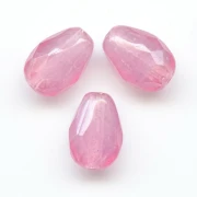 Faceted Pear-Shaped Beads, 7x5 mm - Milky Pink x25