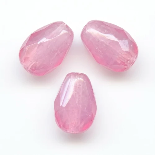 Faceted Pear-Shaped Beads, 7x5 mm - Milky Pink x25