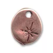 Hammered Charm star 13mm Copper tone x1