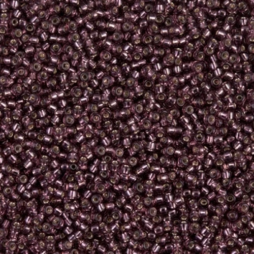 Miyuki Seed Beads 15/0 13 - Silverlined Dark Smoky Amethyst x8g