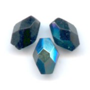 Faceted olive-shaped beads, 6x4 mm - Jet AB x25
