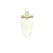 Pendant with a synthetic faceted gemstone 25 mm White Opal / Gold Tone x1