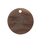Round plexiglass sequin 18 mm Pearl effect - Brown x1|raw }}
