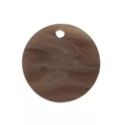 Round plexiglass sequin 18 mm Pearl effect - Brown x1