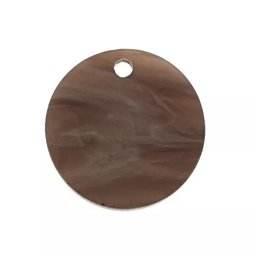 Round plexiglass sequin 18 mm Pearl effect - Brown x1