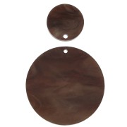 Round plexiglass sequin 38 mm Pearl effect - Brown x1