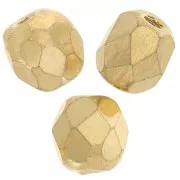 Fire Polished faceted round beads 8mm 24k Gold plated x10