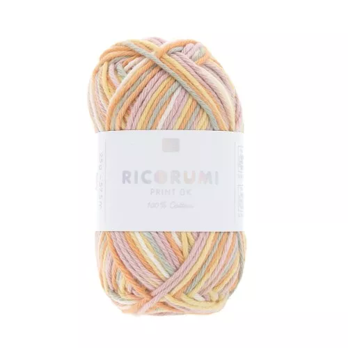 Ricorumi Print Cotton by Rico Design for Amigurumi Print Pink and Yellow 001 x25g