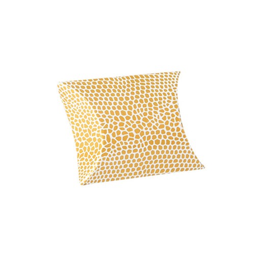 Cardboard gift box 7x7.5x2.3 cm Snake Effect White and Gold x1