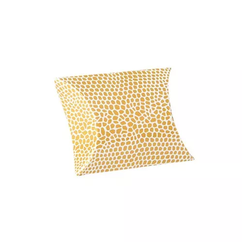 Cardboard gift box 7x7.5x2.3 cm Snake Effect White and Gold x1