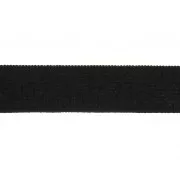 Elastic satin ribbon shiny effect 10 mm - Black x 1m