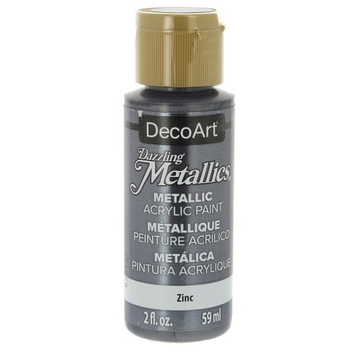 Metallic Acrylic paint - DecoArt Dazzling Metallics - Zinc x59 ml
