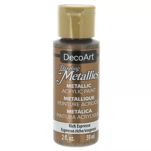 Metallic Acrylic paint - DecoArt Dazzling Metallics - Rich Espresso x59 ml