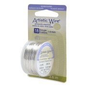 Artistic Wire 1 mm Copper Wire - Tarnish-Resistant Silver-Plated x3.6m