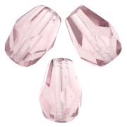 Faceted pear-shaped beads, 7x5 mm - Light Amethyst x25