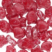 Czech Glass beads Ginko Duo 2 holes 7.5x7.5 mm Confetti Splash Red Pink x10g|raw }}