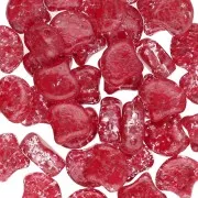 Czech Glass beads Ginko Duo 2 holes 7.5x7.5 mm Confetti Splash Red Pink x10g