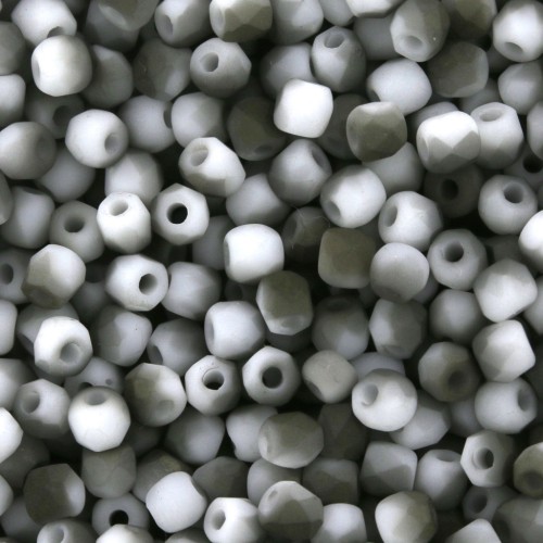 True 2 mm facets Chalk White Valentinite Mat x50