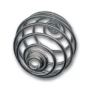 Bead cage 10mm old silver tone x 1