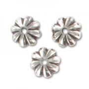 CCB Flower spacer beads 8mm Antic Silver tone x 10