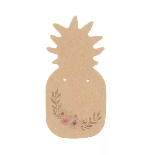 Pineapple shaped presentation kraft card for earrings x10