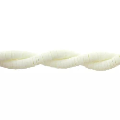 Heishi polymer clay rondelle beads 3.5x1 mm Ivory x45 cm