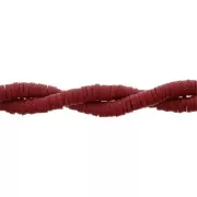 Heishi polymer clay rondelle beads 3.5x1 mm Dark Red x45 cm