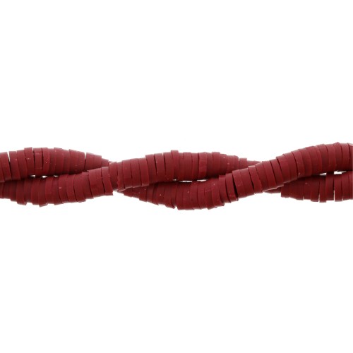 Heishi polymer clay rondelle beads 3.5x1 mm Dark Red x45 cm