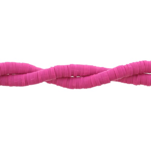 Heishi beads in polymer clay 3.5x1 mm Fuchsia x45 cm