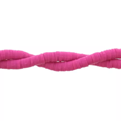 Heishi polymer clay rondelle beads 3.5x1 mm Fuchsia x45 cm