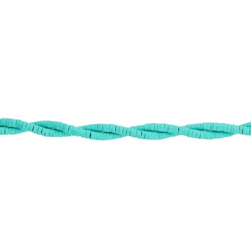 Heishi polymer clay rondelle beads 3x1 mm - Turquoise x45 cm