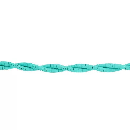 Heishi polymer clay rondelle beads 3x1 mm - Turquoise x45 cm
