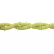 Perles rondelles Heishi en pâte polymère 3x1 mm Vert Anis x39 cm