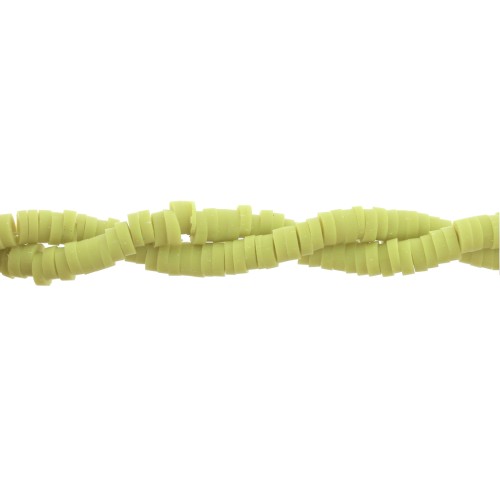 Heishi polymer clay rondelle beads 3x1 mm Anise green x39 cm