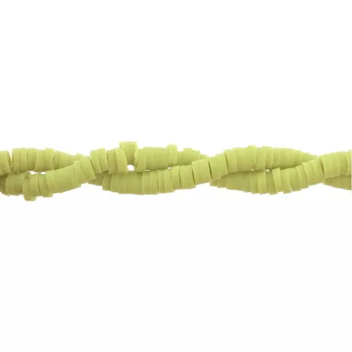 Heishi polymer clay rondelle beads 3x1 mm Anise green x39 cm