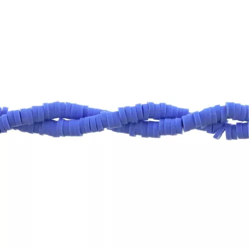 Heishi polymer clay rondelle beads 3x1 mm Peacock blue x45 cm
