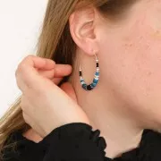 Heishi beads in polymer clay 3x1 mm Peacock Blue x45 cm