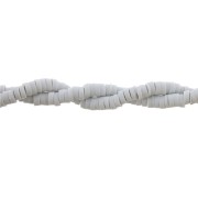 Heishi polymer clay rondelle beads 3x1 mm Light Grey x39 cm