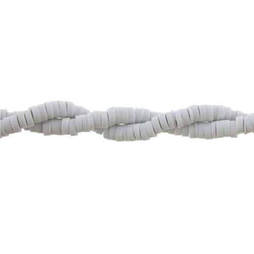Heishi polymer clay rondelle beads 3x1 mm Light Grey x39 cm