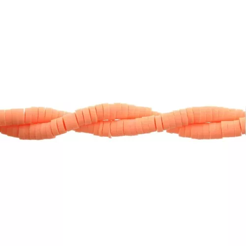 Heishi polymer clay rondelle beads 3x1 mm Salmon x39 cm