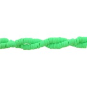 Heishi polymer clay rondelle beads 3x1 mm Light Green x45 cm
