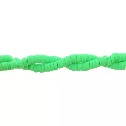 Heishi polymer clay rondelle beads 3x1 mm Light Green x45 cm