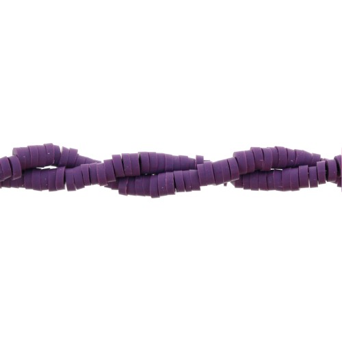 Heishi polymer clay rondelle beads 3x1 mm Violet x39 cm