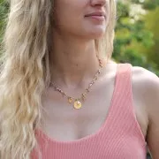 Rondelle beads Heishi polymer clay 3x1 mm Multicolor Neon x39 cm