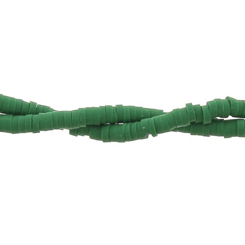 Heishi beads in polymer clay 3x1 mm Fir Green x39 cm