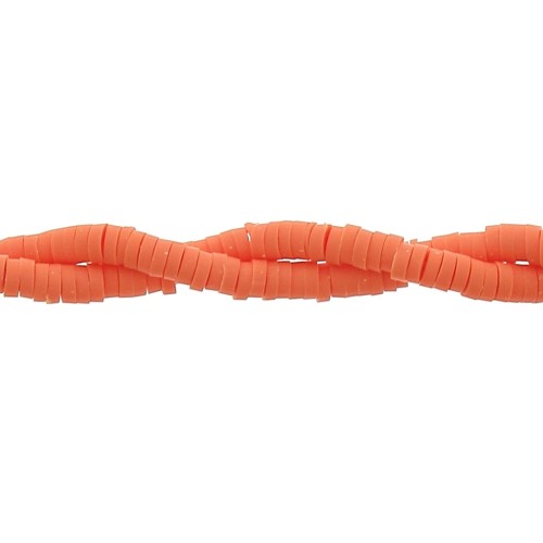Heishi polymer clay rondelle beads 3x1 mm Orange x39 cm