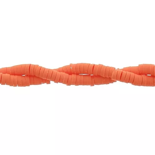 Heishi polymer clay rondelle beads 3x1 mm Orange x39 cm
