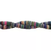 Heishi beads polymer clay rondelles 3.5x1 mm Multicolor Blue/Violet x45 cm