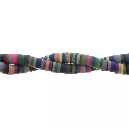Heishi beads polymer clay rondelles 3.5x1 mm Multicolor Blue/Violet x45 cm